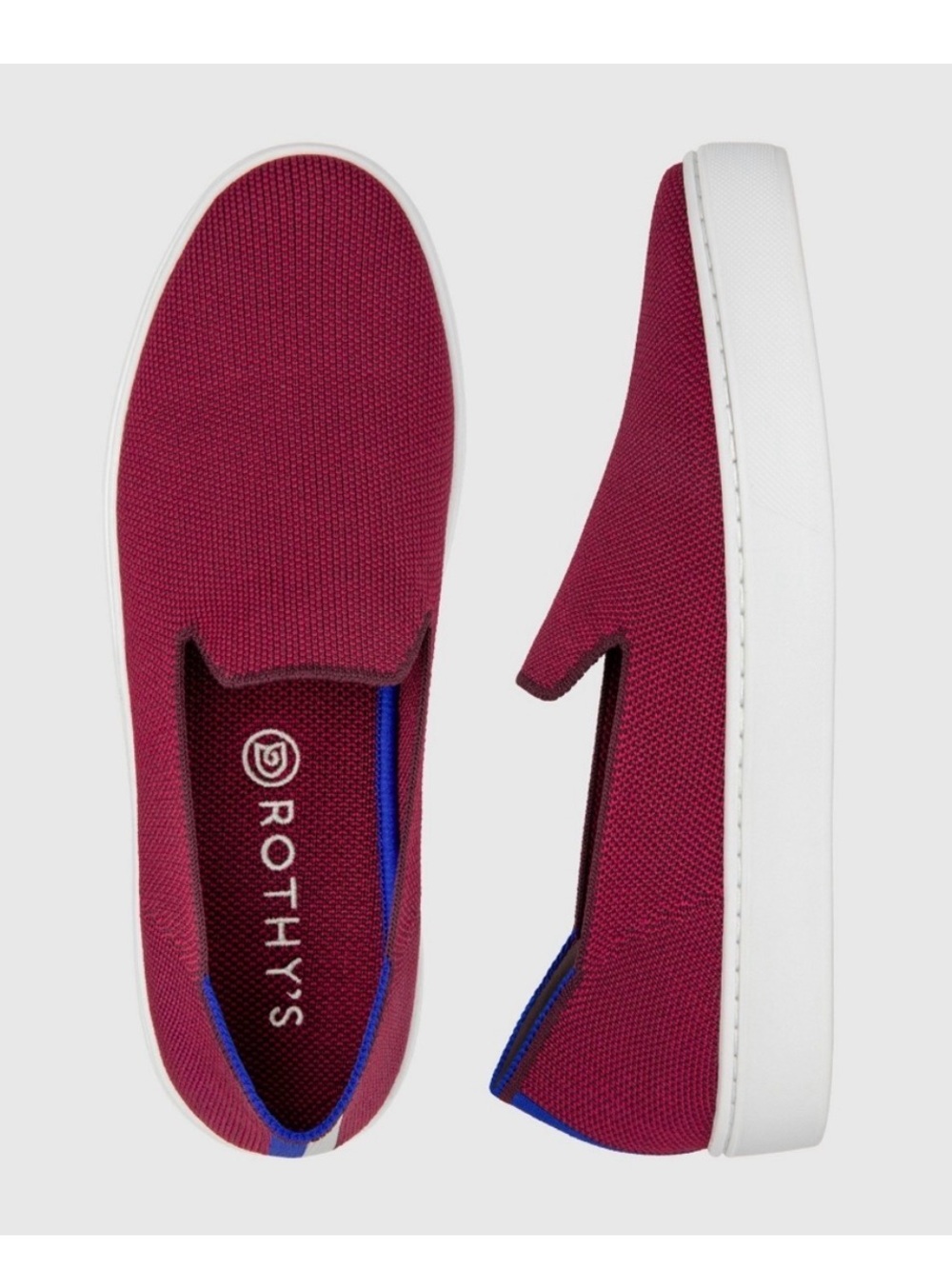Rothy’s Original Slip-On Casual Sneakers in Burgundy